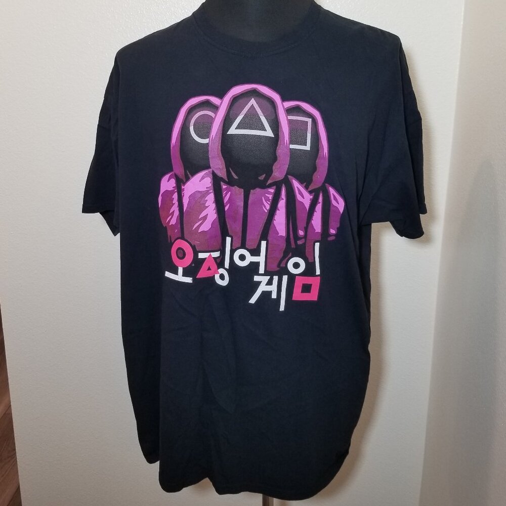 Squid‎ Games Netflix Show Mens Size XXL Shirt Black Pink Soldiers Players 456
